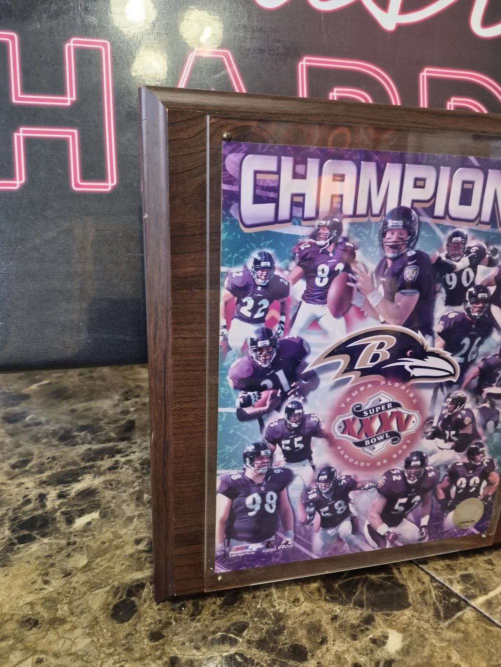 NFL Baltimore Ravens Purple Black Champions Super Bowl XXXV Wall Art